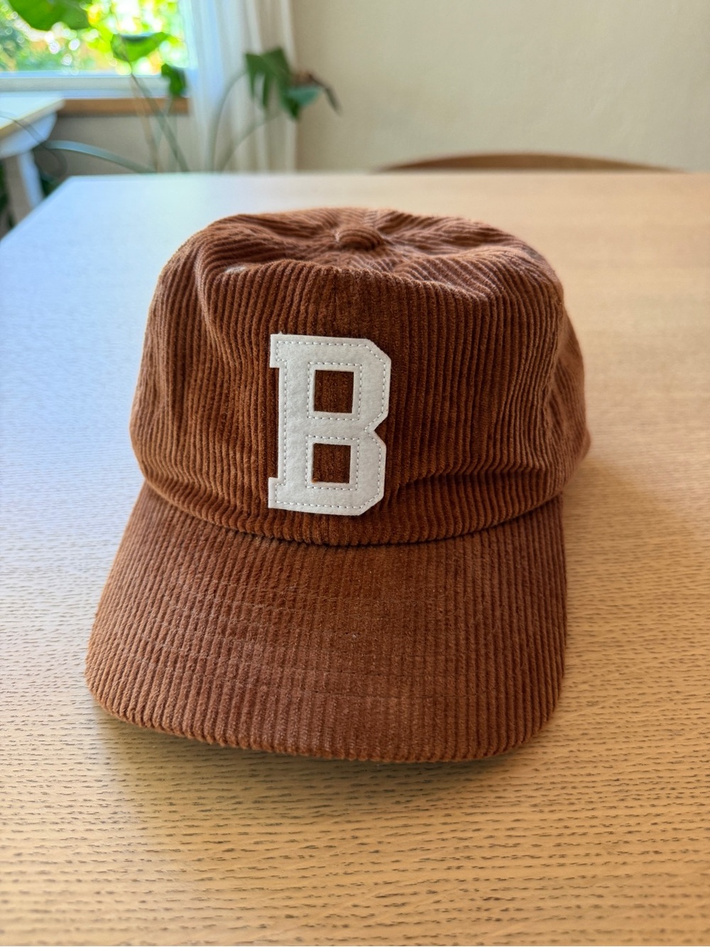 Brixton Corduroy Strapback Cap in Rust Brown